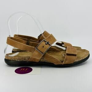 Naot Women's Nora Latte Brown Leather Strappy Comfort Sandals Size 39 EU/ 8 US